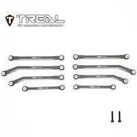 TREAL SCX24 High Clearance Links C10 Bronco 4-Links Design (8pcs) Alu# 7075 for Axial SCX24 C-10 AXI00001 JLU AXI00002 Bronco AXI00006 (Gray)