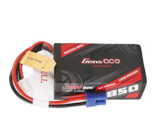 Gens Ace 850mAh 7.4V 60C 2S1P Lipo Battery Pack With EC2 Plug