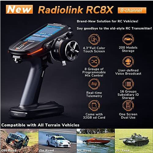 Radiolink RC8X 8 Channels 2.4Ghz RC Transmitter / Radio with R8FG Gyro Receiver