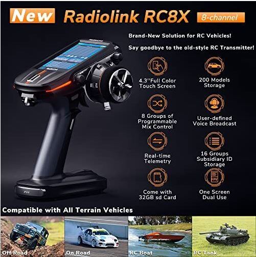 Radiolink RC8X 8 Channels 2.4Ghz RC Transmitter / Radio with R8FG Gyro Receiver