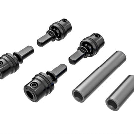 Traxxas Driveshafts, Center, Steel Male (4)/ Center, 6061-T6 Anodized Aluminum Female, Front & Rear, 1.6x7mm BCS with threadlock (4), GRAY: TRX-4M, TRX4M