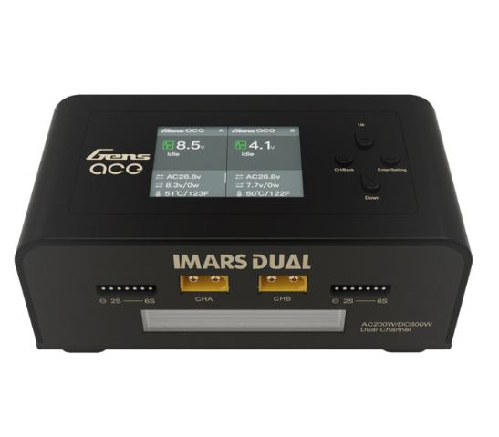 GensAce Imars Dual Channel AC200W/DC300W Balance Charger Black