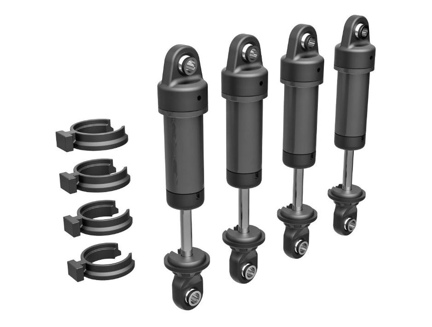 Traxxas Shocks, GTM, 6061-T6 aluminum (4) GRAY: TRX-4M, TRX4M