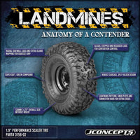 JConcepts 4.72" Landmines 1.9 All Terrain Crawler Tires, Green Compound (2)