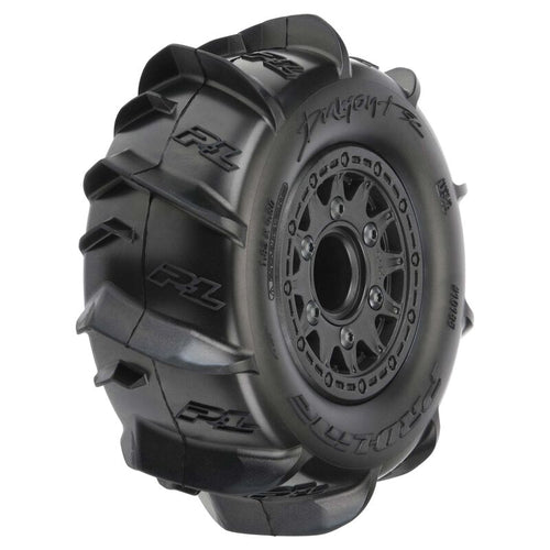 Pro-Line 4.8" Dumont Paddle F/R 2.2/3.0 Pre-Mounted SC 12mm (2) Black