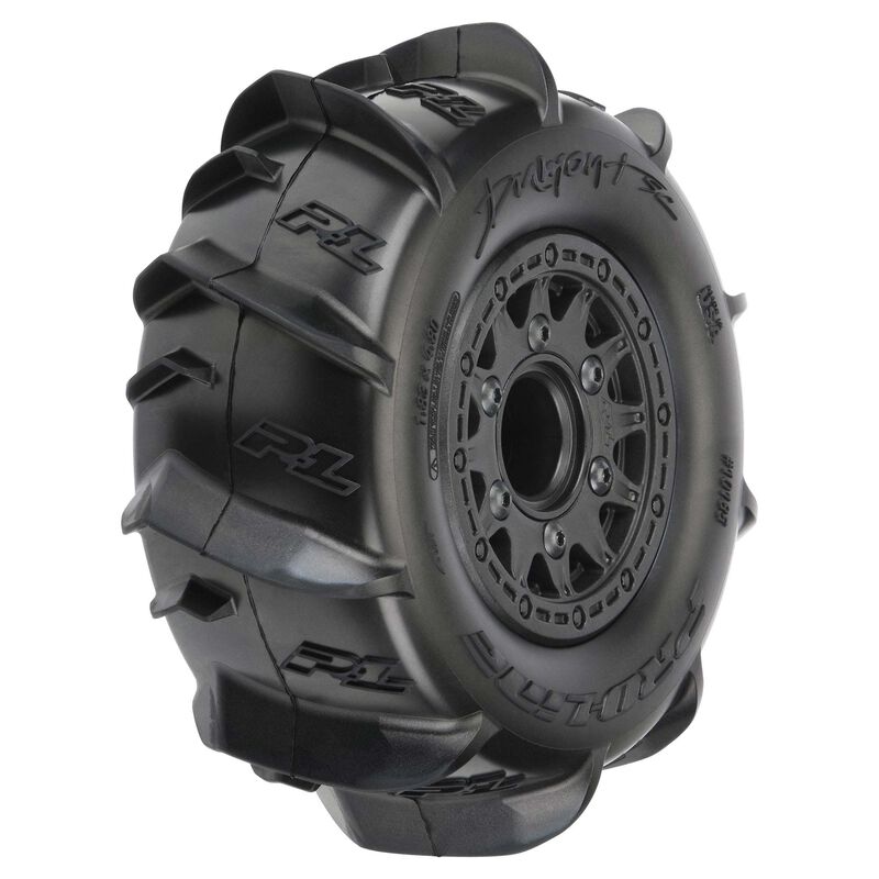 Pro-Line 4.8" Dumont Paddle F/R 2.2/3.0 Pre-Mounted SC 12mm (2) Black