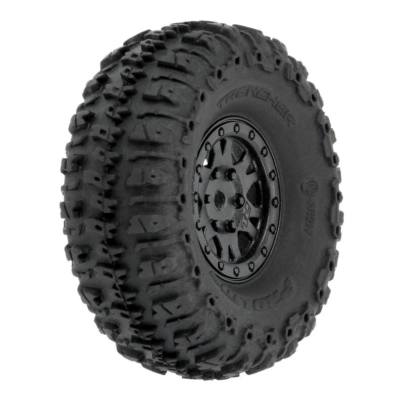 Pro-Line 1/24 Trencher F/R 1.0" Tires Mounted 7mm Black Impulse (4): SCX24