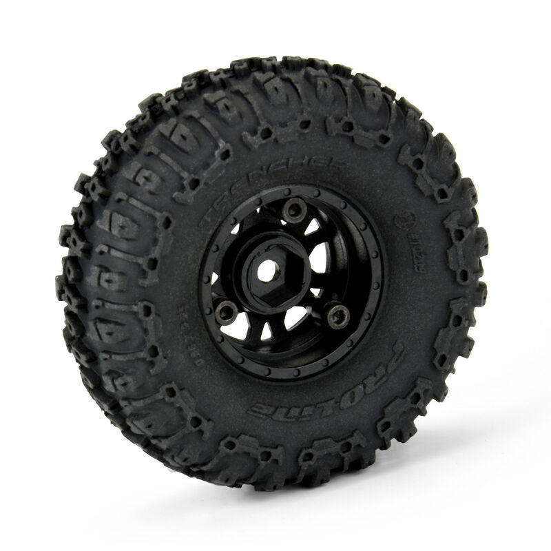 Pro-Line 1/24 Trencher F/R 1.0" Tires Mounted 7mm Black Impulse (4): SCX24