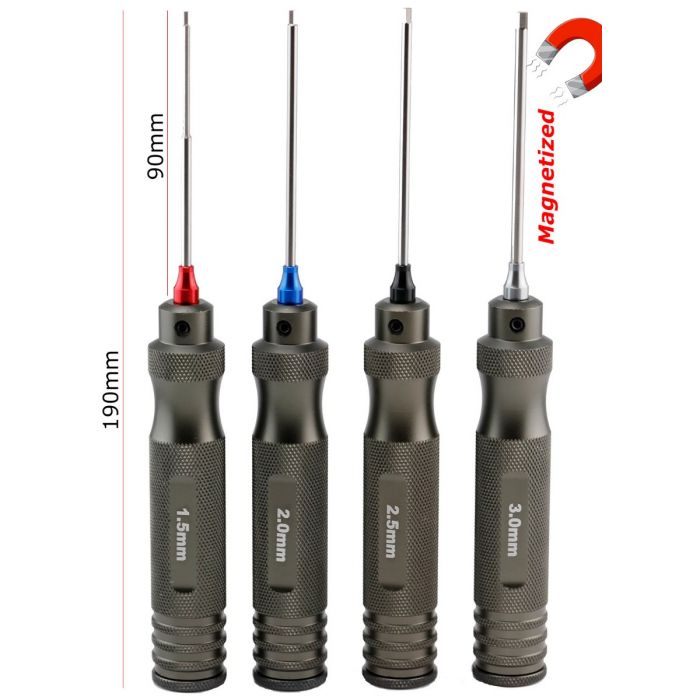 Powerhobby Pro Series Magnetized Hex Tool Set Metric 1.5, 2.0, 2.5, 3.0mm