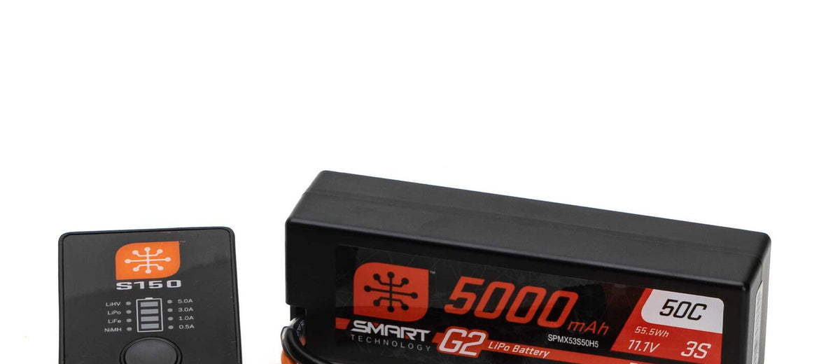 Spektrum Smart G2 Powerstage Surface Bundle: 3S 5000mAh LiPo Battery / S150 Charger