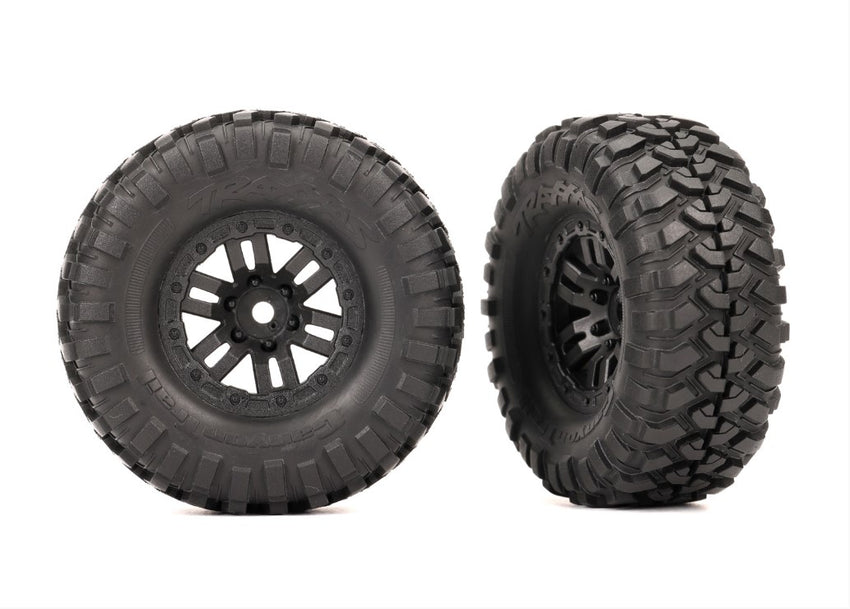 Traxxas 2.2 Canyon Trail 1.0 Tires & Assembled Wheels, (2) Black: TRX-4M, TRX4M