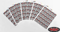 RC4WD Event Number Decal Sheets (1-200)