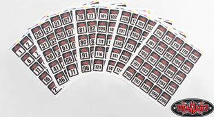 RC4WD Event Number Decal Sheets (1-200)