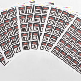 RC4WD Event Number Decal Sheets (1-200)