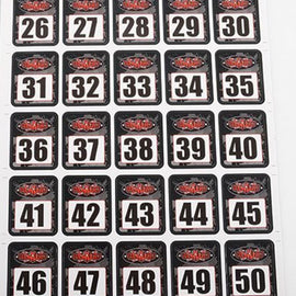 RC4WD Event Number Decal Sheets (1-200)