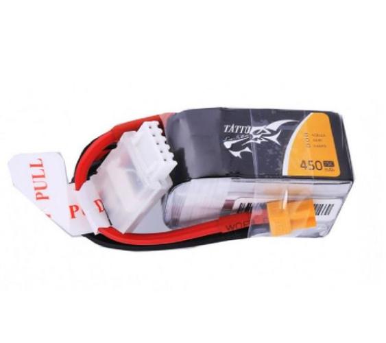 Tattu 14.8V 75C 4S1P 450mAh Lipo Battery Pack With XT30 Plug