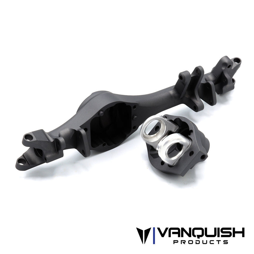VANQUISH F10T ALUMINUM FRONT AXLE HOUSING - BLACK ANODIZED