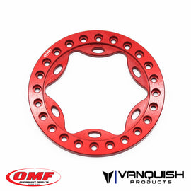Vanquish 1.9 OMF Scallop Beadlock Rings Anodized- Red