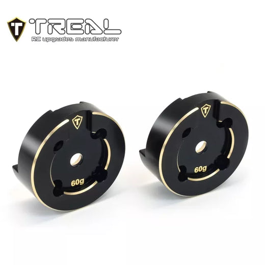 TREAL Capra Brass Outer Portal Covers Set (2) CNC Machined Heavy Weight Upgrades-Black: UTB-18, UTB18