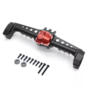 Treal SCX10 III Axles Rear Portal Axle CNC Metal Aluminum 7075 Solid Billet Axle Housing (Blk/Red)