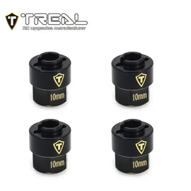 TREAL Brass Extended Wheel Hubs 7mm*10mm Hex, 3g/pc (4pcs) for 1/18 TRX-4M Defender and Bronco (Black)