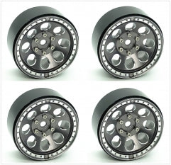 TREAL 1.9" 8-Hole Aluminum Beadlock Wheels (4) for SCX10 III TRX4 D90 1:10 RC Cars -Type F