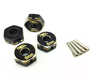 Treal Brass Hex Wheels Hubs Adaptors 6mm(4) pcs for Axial Capra UTB&SCX10 III