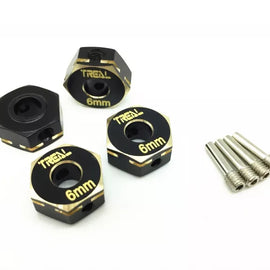 Treal Brass Hex Wheels Hubs Adaptors 6mm(4) pcs for Axial Capra UTB&SCX10 III