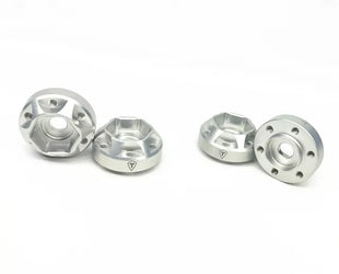 Treal (9mm Thickness) 12mm Hex Hubs Wheel Adaptor 6 Bolts Different Offset Aluminum 7075 for 1:10 Crawler-Silver