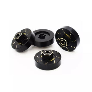 Treal Axial SCX24 Brass Extended Wheel Hubs (4p) +5mm Axle Counter Weight 12g -Black