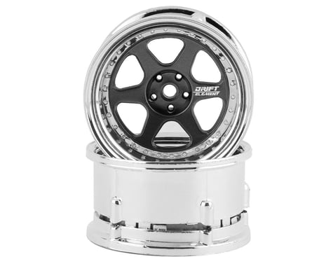 DS Racing Drift Element 6 Spoke Drift Wheels (2) (Adjustable Offset) w/12mm Hex, GUN METAL CHROME