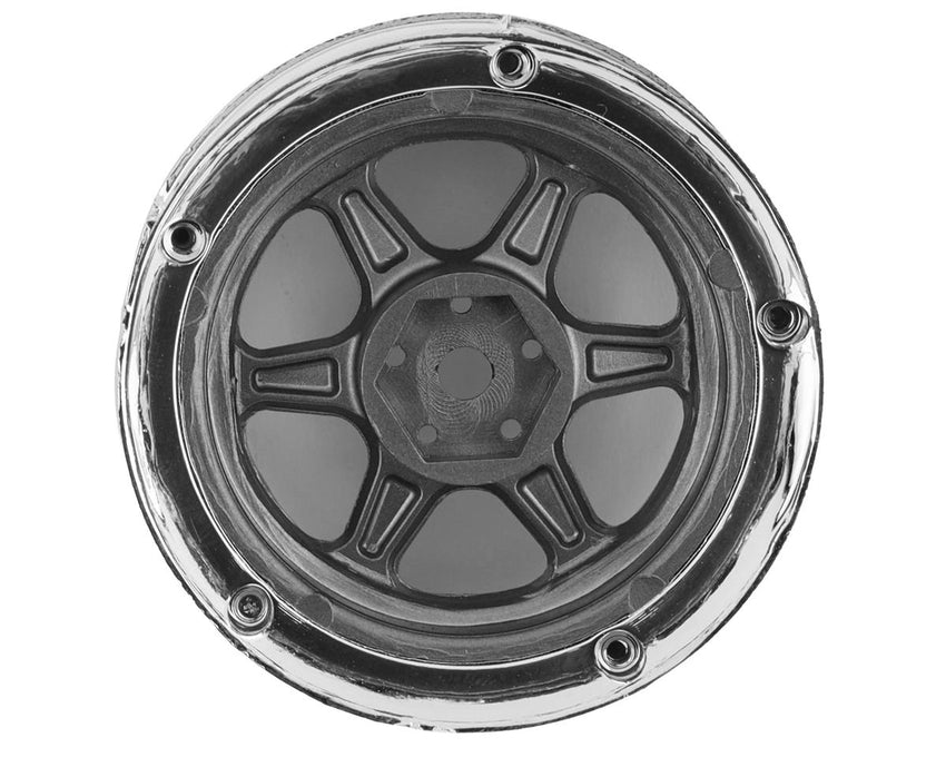 DS Racing Drift Element 6 Spoke Drift Wheels (2) (Adjustable Offset) w/12mm Hex, GUN METAL CHROME