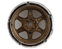 DS Racing Drift Element 6 Spoke Drift Wheels (2) (Adjustable Offset) w/12mm Hex, BRONZE AND CHROME W/GOLD RIVETS