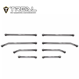 TREAL SCX24 High Clearance Links 4-Links Design (8pcs) Aluminum 7075 for Axial SCX24 Gladiator GRAY