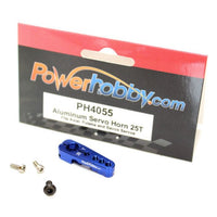 PowerHobby Aluminum 25T Servo Horn For Savox / Axial / Futaba (Blue)