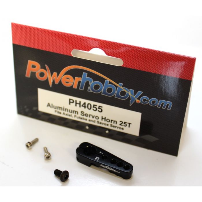 PowerHobby Wraith SCX10 AX10 XR10 Score Bomber Aluminum Servo Horn 25T (Black)