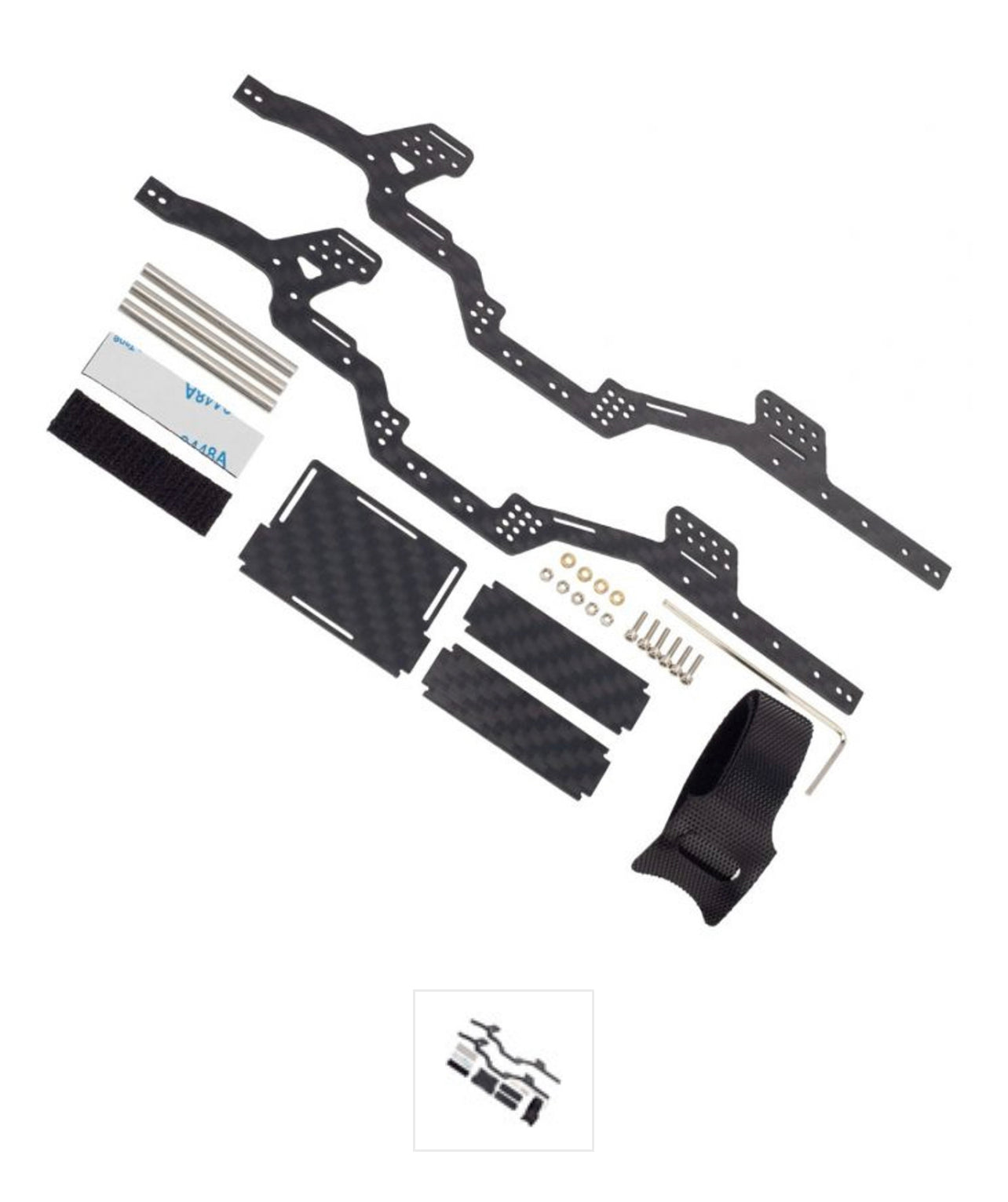 Powerhobby - LCG Carbon Fiber Chassis, for Axial SCX24 Jeep