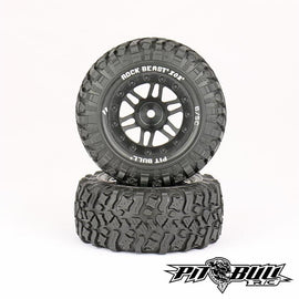 Pit Bull Tires 4.19" Rock Beast XOR 2.2/3.0 Premounted Short Course Tires, Basher Compound (2) w/12mm Hex