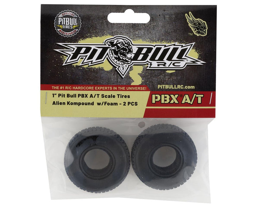 Pit Bull Tires PBX A/T 1.0" Micro Crawler Tires w/Foam (2) (Alien) 1/24 Scale