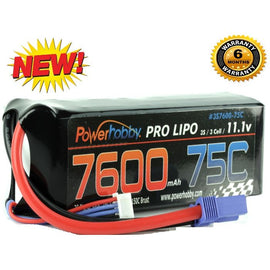 Powerhobby 3S 11.1v 7600mAh 75C Lipo Battery w EC5 Plug