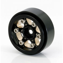 Powerhobby 1.0" Brass Beadlock Crawler Wheels 1/24 Axial SCX24 (Black)