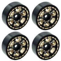 Powerhobby 1.0" Brass Beadlock Crawler Wheels 1/24 Axial SCX24 (Black)