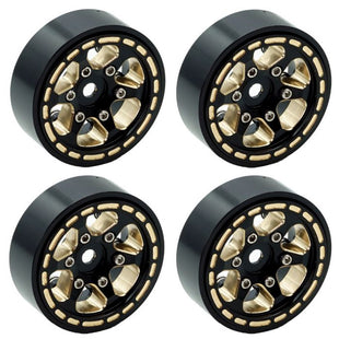 Powerhobby 1.0" Brass Beadlock Crawler Wheels 1/24 Axial SCX24 (Black)