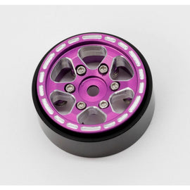 Powerhobby Z1 1.0" Aluminum Beadlock Crawler Wheels 1/24 Axial SCX24 C10 (Purple)