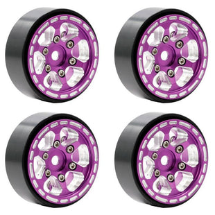 Powerhobby Z1 1.0" Aluminum Beadlock Crawler Wheels 1/24 Axial SCX24 C10 (Purple)