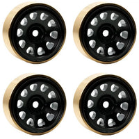 Powerhobby Z5 1.0" Aluminum Brass Ring Beadlock Crawler Wheels SCX24 Black 1/24