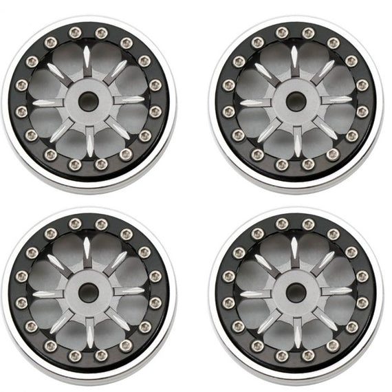 Powerhobby B59 Aluminum Beadlock 1.0” Rock Crawler Wheels Axial SCX24 - Grey